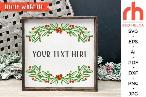 Download Holly Wreath SVG, Christmas Border DXF - Dxf Collection