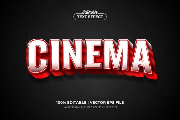 Download Cinema Movies Red Editable Text Effect - Movies Collection